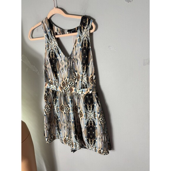 Ladakh Women’s Romper Sleeveless V-Neck Boho Tribal Print Sz 4 - Picture 1 of 13